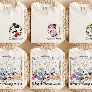 Custom 2 Sided Mickey And Friends Shirt, Retro All Characters Disney 2026 Est 1971 Sand/Ivory/Natural