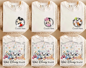 Custom 2 Sided Mickey And Friends Shirt, Retro All Characters Disney 2026 Est 1971