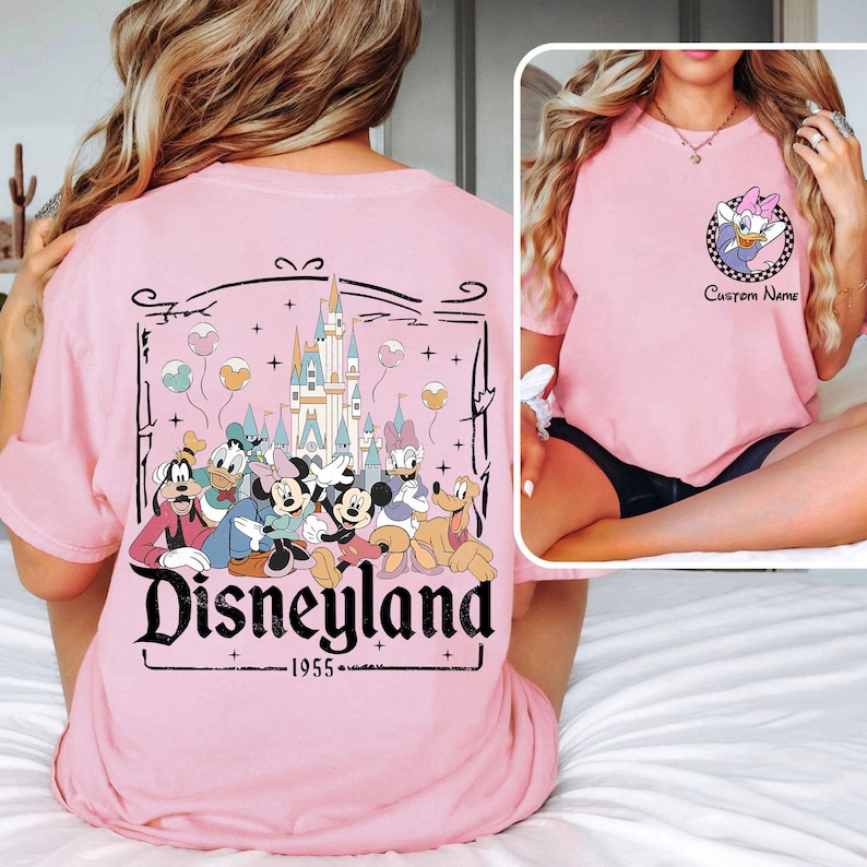 Custom Name Disneyland Family Shirt, Mickey and Friends Trip Tee LightPink/Blossom