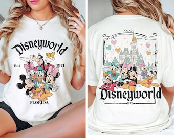 Retro Disneyworld Florida 2 Seite Shirt, Disneyworld Est 1971 Shirt, Disney Urlaub Shirt, Mickey und Freunde Shirt, Retro Walt Disney Shirt