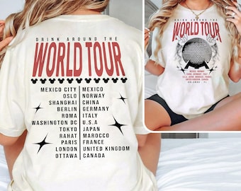 Vintage Epcot World Tour Shirt, Drink Around The World Shirt, Disney Group Trip Shirt, Epcot Disney World, Epcot Drink Around the World Tee