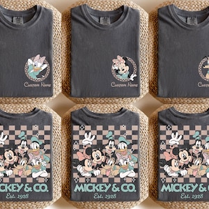 Custom All Characters Mickey & Co Shirts, Mickey and Friends Shirt, Matching Family Tee, Checkered Mickey Shirt, Disney Family Vacation Tee
