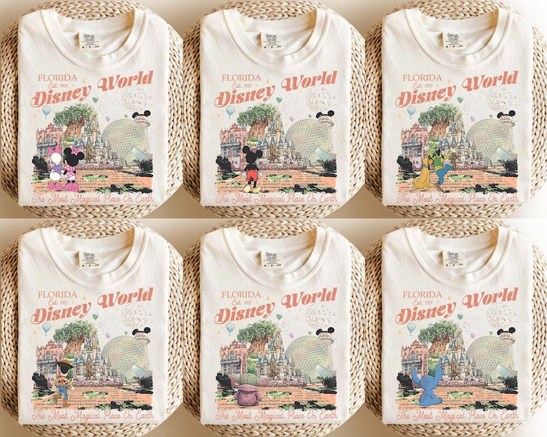 Custom Disneyworld Family Shirts, Retro Mickey And Friends Shirts, Disney Character Shirt, Walt Disneyworld Tee, Disney 2026 Trip Tee image 1
