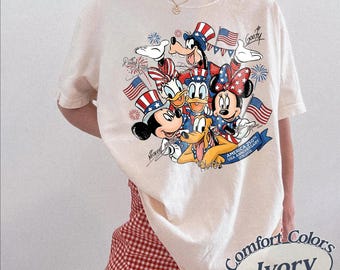 Camiseta de Mickey y sus amigos del 4 de julio de 2026, camiseta del Día de la Independencia de Disney, camiseta familiar de Disneyland, camiseta de Walt Disney World