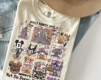 Camiseta retro de Halloween de Mickey y sus amigos de Disneyworld, camiseta de Mickey esqueleto, camiseta de la fiesta de Halloween de Disney 2026, Halloween de Walt Disney World