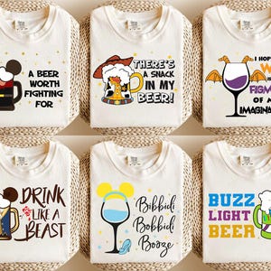 Disney Characters Drinking Shirt, Princess, Mickey & Friends, Star Wars, Epcot 2026 Tee image 1