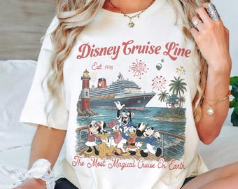 Camiseta retro de Disney Mickey Cruise Line, el crucero más mágico del mundo, camiseta para vacaciones familiares en crucero 2026, Disney Magic Wonder Fantasy Wish