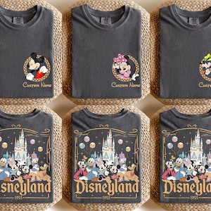 Custom Name Disneyland Family Shirt, Mickey and Friends Trip Tee Charcoal/Pepper