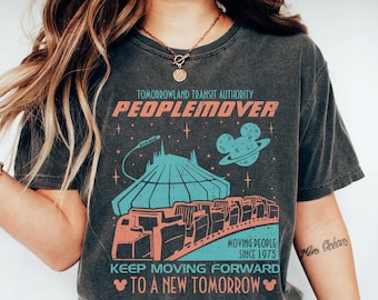 Disney Space Mountain Comfort Colors Shirt, Peoplemover Keep Moving Forward T-shirt, Tomorrowland Magic Kingdom Tee, Funny Disney Gift Shirt