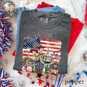 Comfort Colors® Toy Story 4th Of July Shirt, America 250th Anniversary 2026, Disney Independence Day Family Trip Shirt image 4