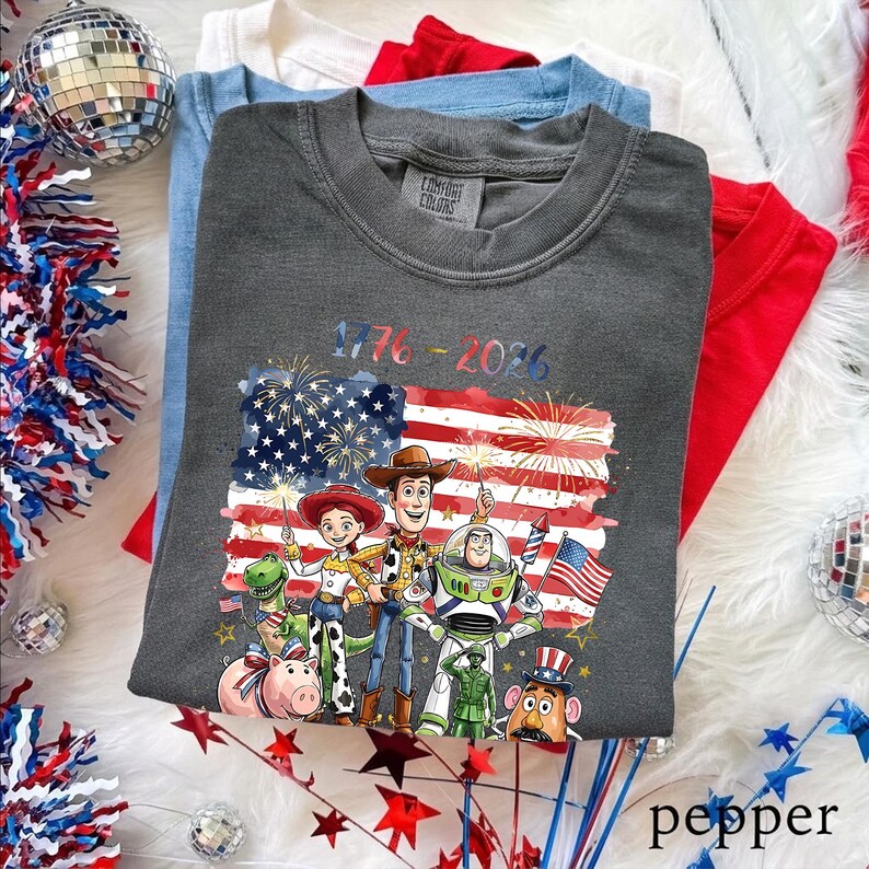 Comfort Colors® Toy Story 4th Of July Shirt, America 250th Anniversary 2026, Disney Independence Day Family Trip Shirt image 4