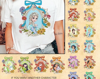 Koszulka Coquette Bow Disney Princess, Kopciuszek Belle Królewna Śnieżka Roszpunka Tiana WDW Disneyland Girls Trip Shirt, Koszulka Princess Birthday Girl