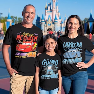Retro Custom Cars Movie All Characters Halloween Shirt, Cars Movie Halloween Shirt, Disney Halloween Party Shirt, Matching Family Disney Tee