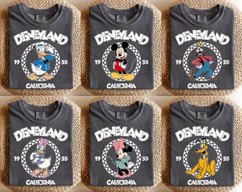 Custom Disneyland Mickey And Friends Shirts, Custom Name Disney Family 2026 Shirts, Retro Disneyland Trip Tee, Disney Family Vacation Shirts