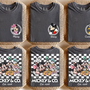Vintage Custom Mickey & Friends Shirt, Disney Urlaub Shirt, kariertes Magic Kingdom Familie Passendes Reise T-Shirt, BTW Disneyland Shirt, 1928