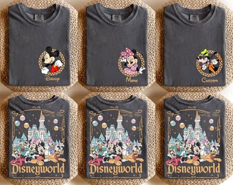 Custom Disneyworld Mickey And Friends Shirt, Custom Name Disney Family 2025 Shirts, Retro Disneyworld Trip Tee, Disney Family Vacation Shirt