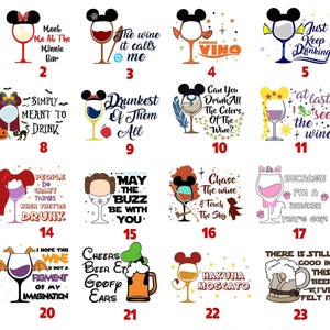 Disney Characters Drinking Shirt, Princess, Mickey & Friends, Star Wars, Epcot 2026 Tee image 3