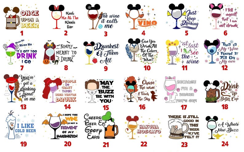 Disney Characters Drinking Shirt, Princess, Mickey & Friends, Star Wars, Epcot 2026 Tee image 3