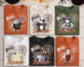 Halloween Family Matching Shirts - Spooky Nightmare Characters - Disney Inspired Boo! Halloween Tee - Personalized Trick or Treat Outfit