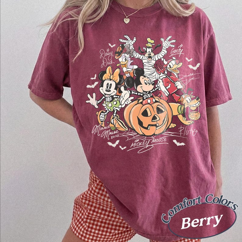 Comfort Colors® Mickey and Friends Halloween Shirt, Disney Halloween Shirt, Disneyland Costume Party Tee, Mickey and Minnie Halloween Shirt image 7