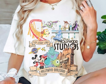 Vintage Disney Hollywood Studios Shirt, Mickey and Friends Hollywood Tower, Disney Toy Story Shirt, Star Wars Tee, Disney Family Trip Tee