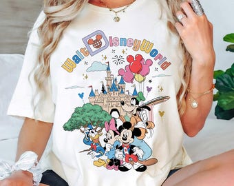 Vintage Walt Disneyworld Comfort Colors Shirt, Disney Castle Shirt, Mickey And Friends Shirt, Vintage Disney Shirt, Disney 2025 Family Trip
