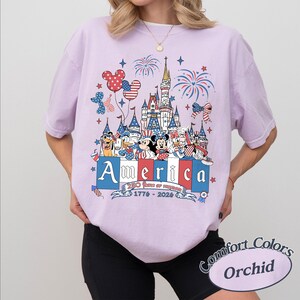 Mickey and Friends Patriotic Disney 4th of July Boxy Tee TShirt, WDW Disney Family 250th Anniversary America, Red White and Blue USA Tee image 8