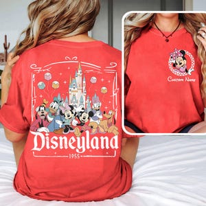 Custom Name Disneyland Family Shirt, Mickey and Friends Trip Tee Red