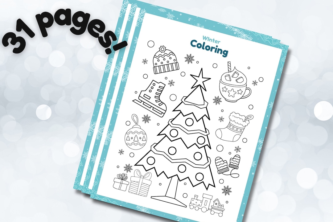 Winter Kids Printable Activity Sheets - Etsy