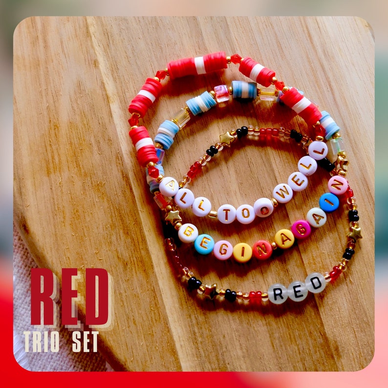 Feel the Passion: Red Eras Tour Friendship Bracelets Ready to Ship Order Yours Today for a Bold Statement image 2