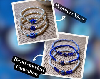 Evil Eye & Pearl Bracelets | Stackable bracelets