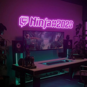 Aoucheni LED Dekolicht Gaming Neon Schild Neonlicht für Gaming Room Deko,  Dekor, LED fest integriert, Farbe, Hängeleuchte