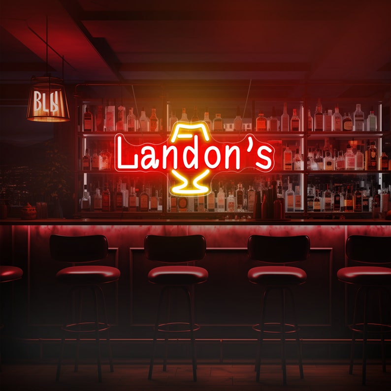 Personalized Home Bar Neon Sign, Wall Decor for Bar, Custom Bar Neon