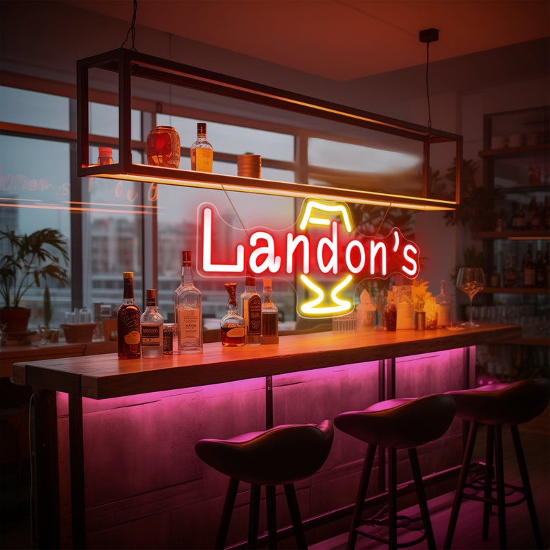 Personalized Home Bar Neon Sign, Wall Decor for Bar, Custom Bar Neon