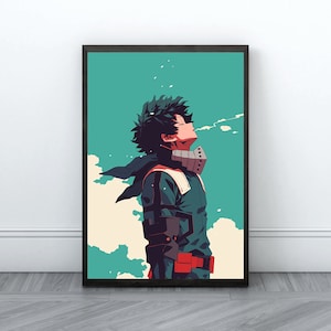 Deku Midoriya Poster | Anime Minimalist Matte Poster | My Hero Academia Poster | Gift For Anime Fans | Japanese Manga Print | Izuku Midoriya