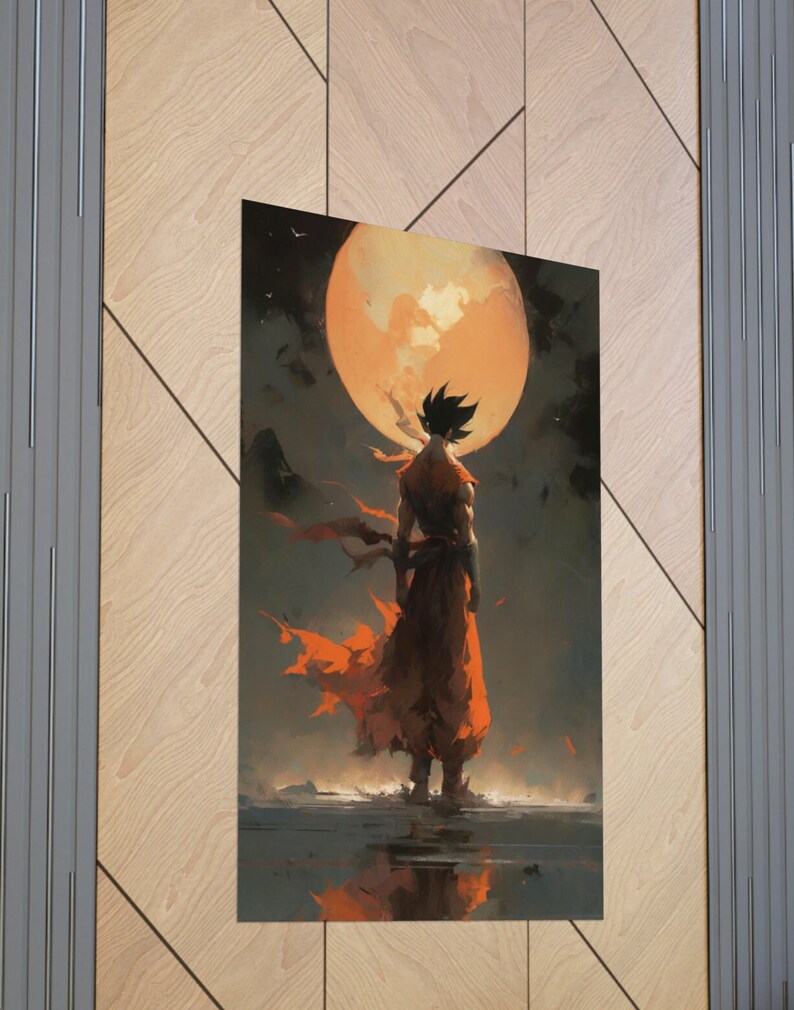 Goku Painting Poster Goku Matte Poster Vibrant Dragon Ball Z Wall Art