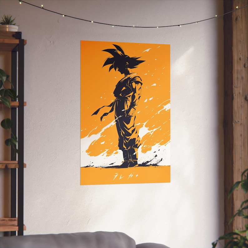 Goku Poster Goku Silhouette Poster Dragon Ball Z Wall Art Dbz Matte