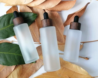 Flacone contagocce trasparente satinato con dispenser cosmetico rotondo contagocce in vetro per oli essenziali, profumi, aromaterapia