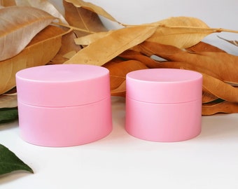 Pink Plastic Container Jar for Travel Storage, Cosmetics and Beauty Products, Creams, Ointments, DIY Production