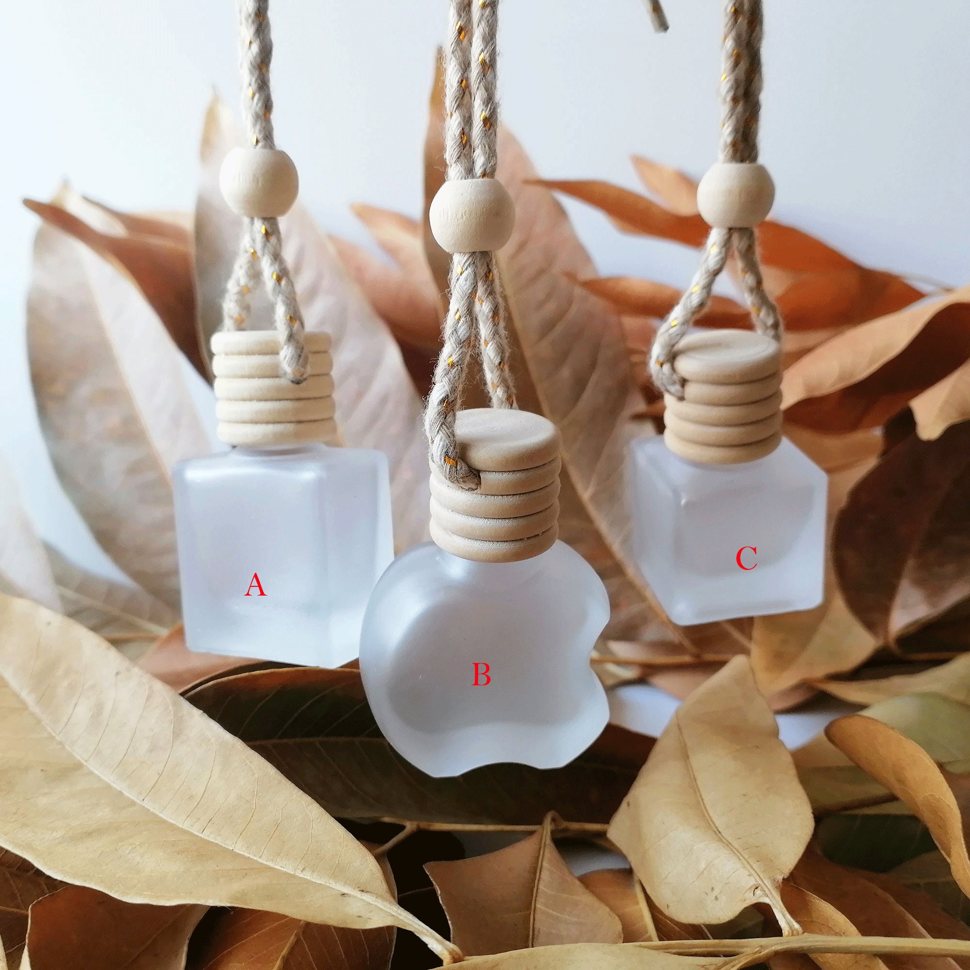 Frosted Glass Hanging Car Air Freshener Car Diffuser Bottles Perfume