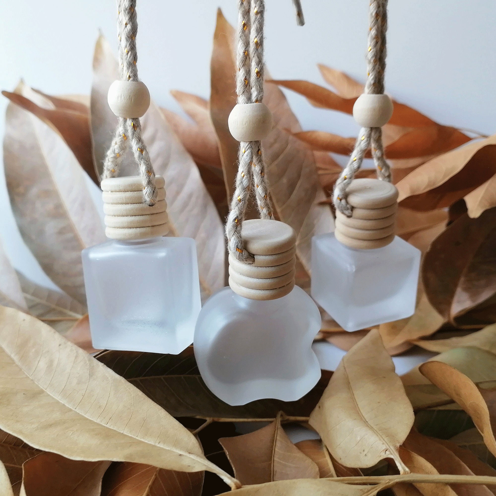 Frosted Glass Hanging Car Air Freshener Car Diffuser Bottles Perfume