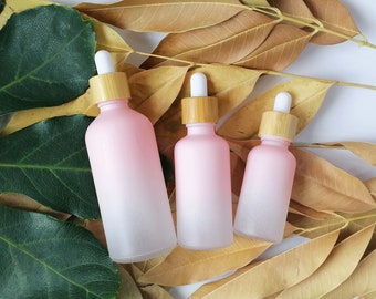 Flacon compte-gouttes en verre rose pour huile essentielle de parfum Flacon de teinture pour huile à cuticules, huile corporelle, emballage cosmétique en verre