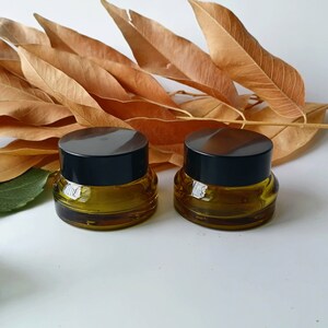 15g 30g 50g Refillable Glass Cream Jars Cosmetic Container Travel Size Empty Containers for Creams and Lotions image 1