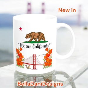California Ceramic Coffee Mug: West Coast Drinkware, Cali Gift