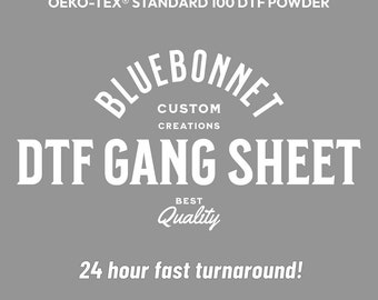 Custom DTF Heat Transfers, Full Color Gang Sheet Prints