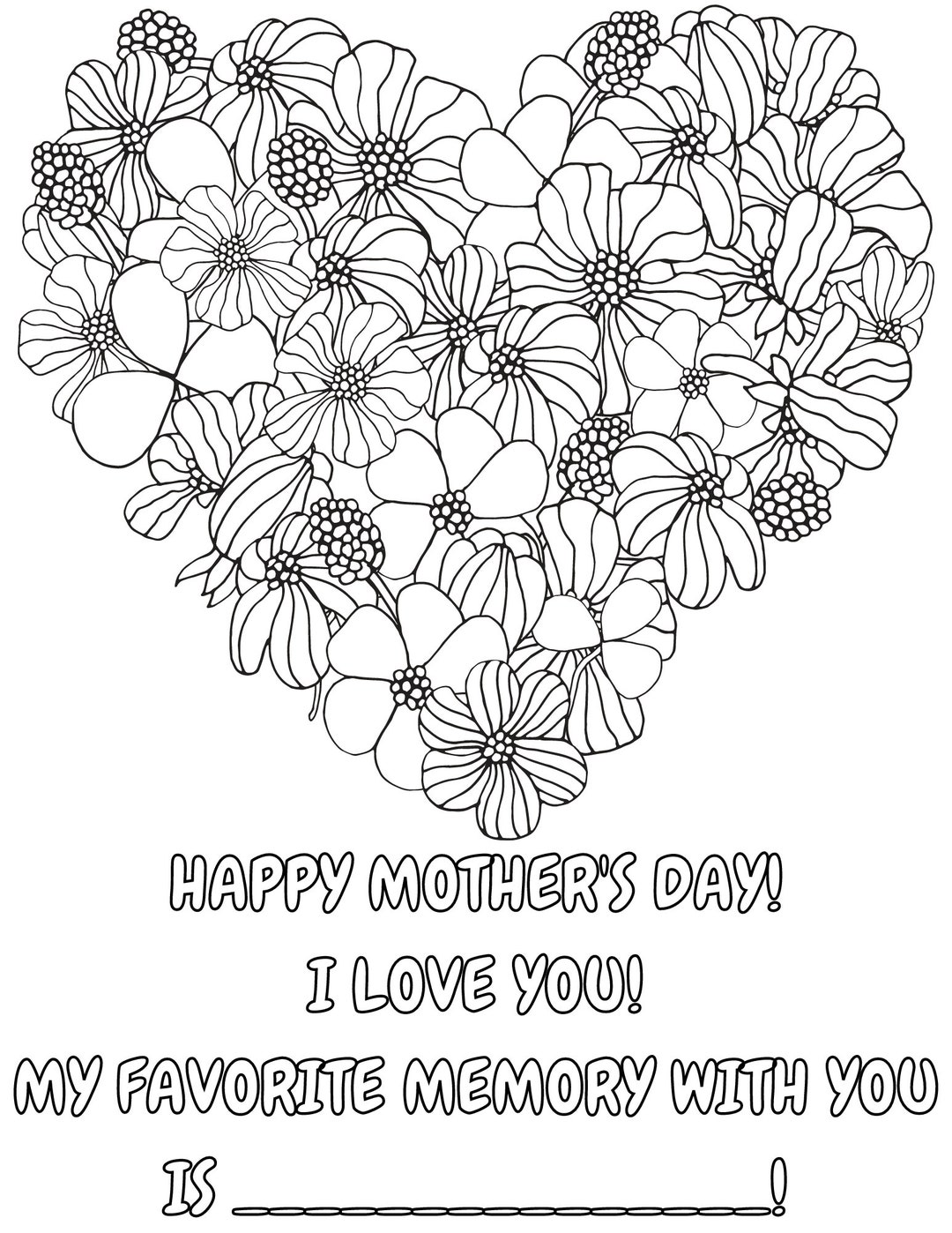 Mother's Day Coloring Page: Celebrate Mom With Creativity - Etsy