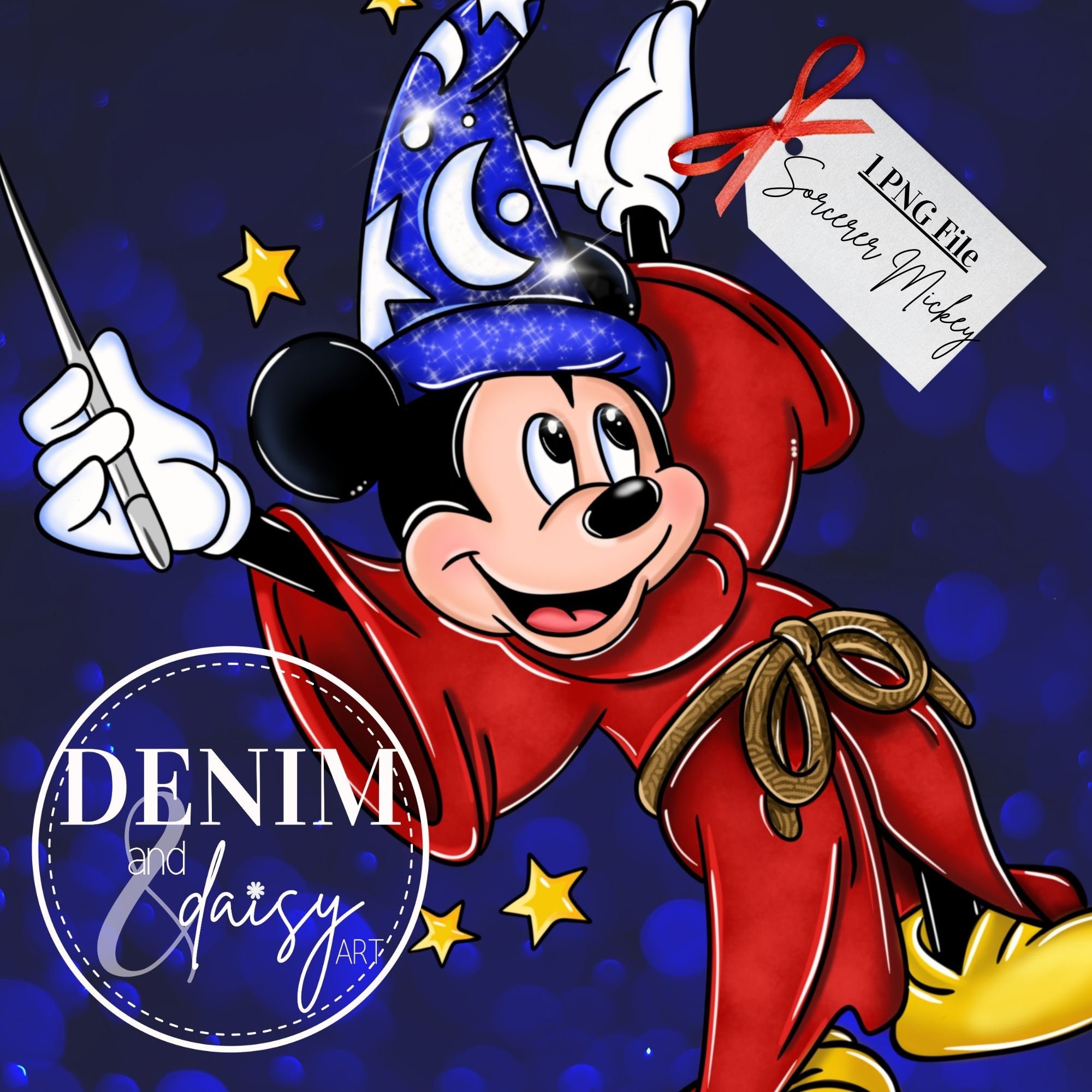 Sorcerer Mickey Png, Sublimation Design, Digital Illustration