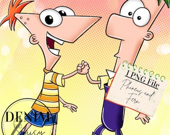 Phineas and Ferb png, Sublimation Design, Digital illustration, Instant download