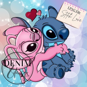 Angel and Stitch png, Sublimation design, Digital illustration, Instant download