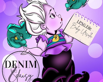 Toddler Ursula png, Sublimation Design, Digital illustration, Instant download